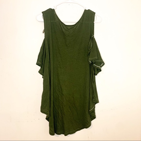 We The Free Tank Top Green Cold Shoulder Short Sleeve Lightweight Women’s Small - Picture 2 of 7